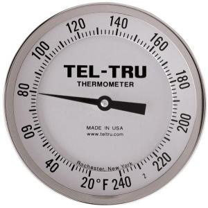 Adjustable-Angle Head Dial Thermometers, 5" Face with 9" Stem