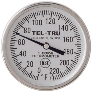 General Purpose Dial Thermometers, 1-3/4" Face with 8" Stem