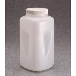 Large Wide-Mouth Square Bottle, HDPE. Nalgene