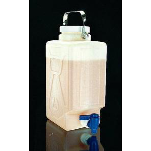 Rectangular HDPE Graduated Carboys with Spigot. Nalgene