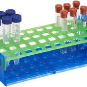 5/15mL/16 mm Tube Rack, Rotating Shelves, 40-Place, Blue/Green