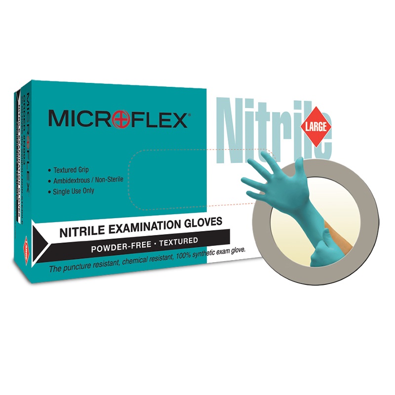 X-Long Cuff Teal Powder-Free Nitrile Gloves