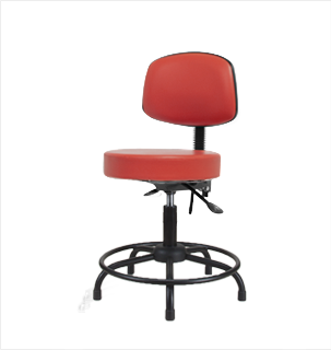 Vinyl Stool with Back