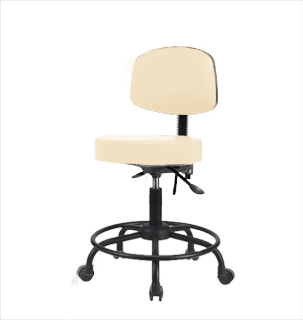 Vinyl Stool with Back