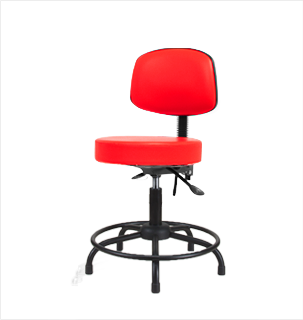 Vinyl Stool with Back