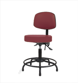 Vinyl Stool with Back