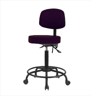 Vinyl Stool with Back