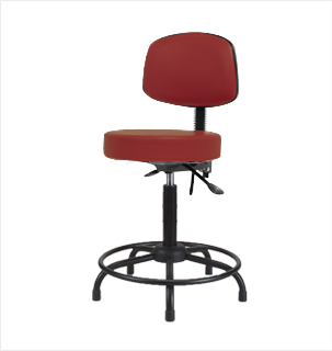 Vinyl Stool with Back