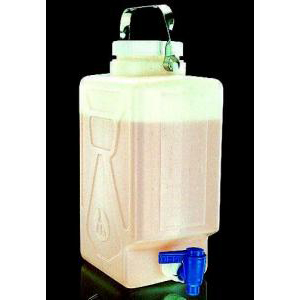 Fluorinated Rectangular Carboys with Spigot. Nalgene