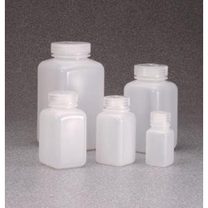 Wide-Mouth Square Bottle, HDPE. Nalgene