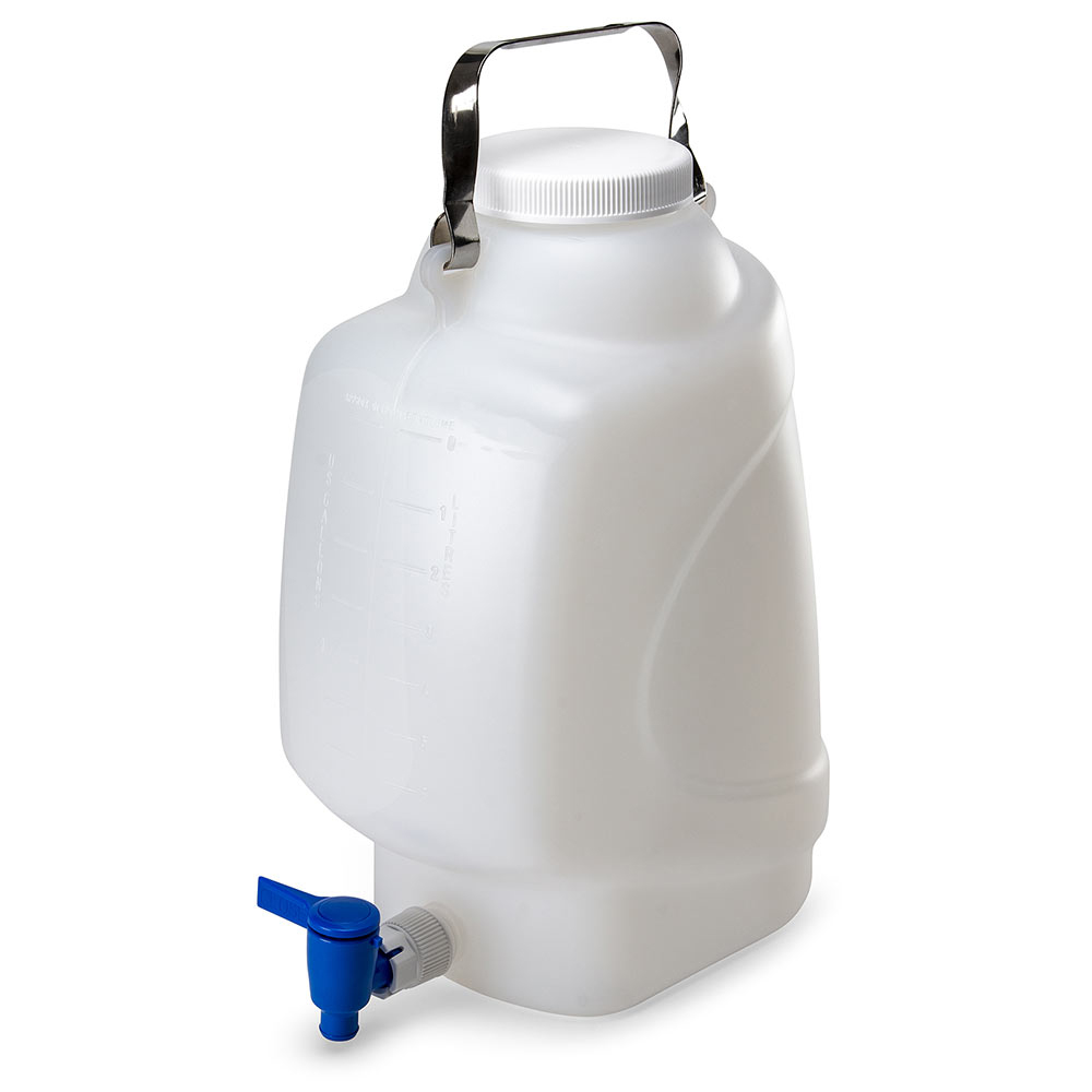 Carboy, Rectangluar with Spigot, PP, 10 Liter