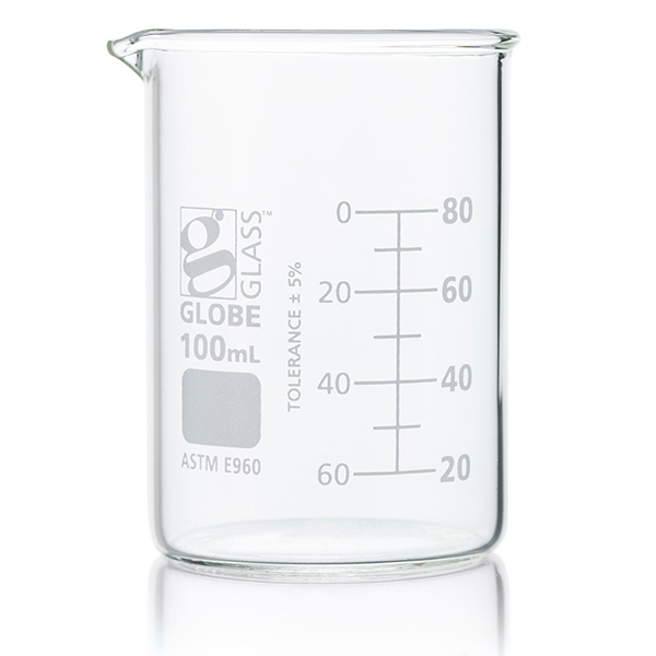 Beaker, Globe Glass, 100mL, ASTM E960