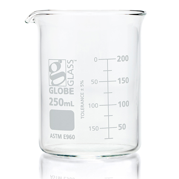 Beaker, Globe Glass, 250mL, ASTM E960