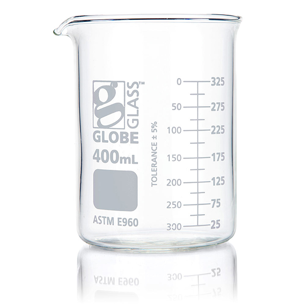 Beaker, Globe Glass, 400mL, ASTM E960