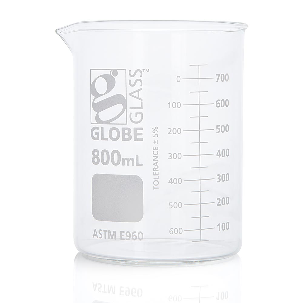 Beaker, Globe Glass, 800mL, ASTM E960