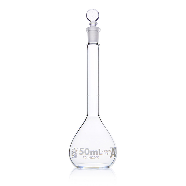 Flask, Volumetric , Globe Glass, 50mL