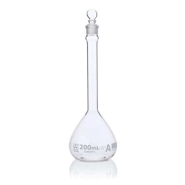 Flask, Volumetric , Globe Glass, 200mL