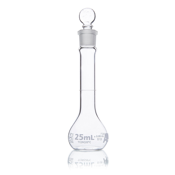 Flask, Volumetric, Globe Glass, 25mL