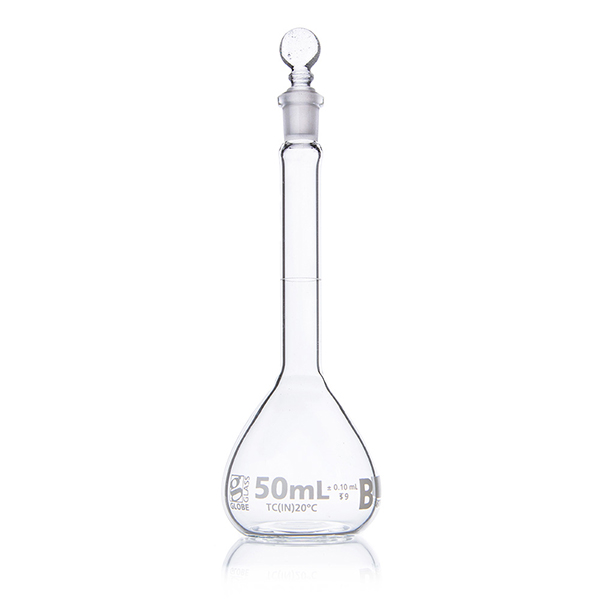 Flask, Volumetric , Globe Glass, 50mL