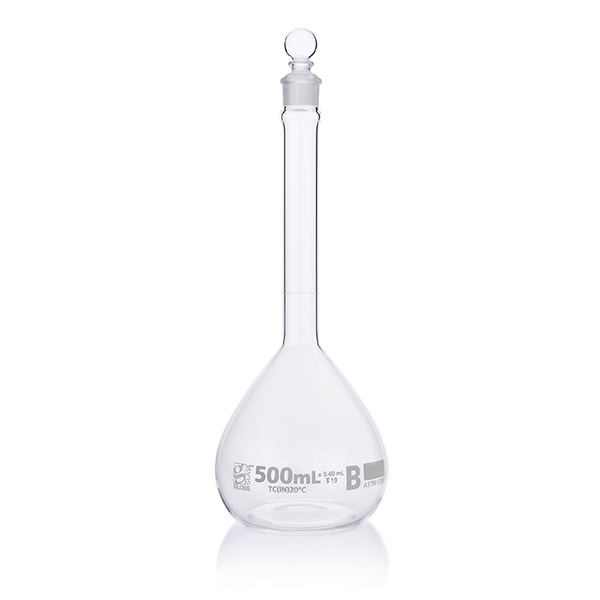 Flask, Volumetric , Globe Glass, 500mL