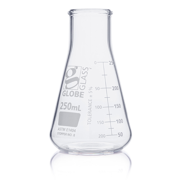 Flask, Erlenmeyer, Globe Glass, 250mL