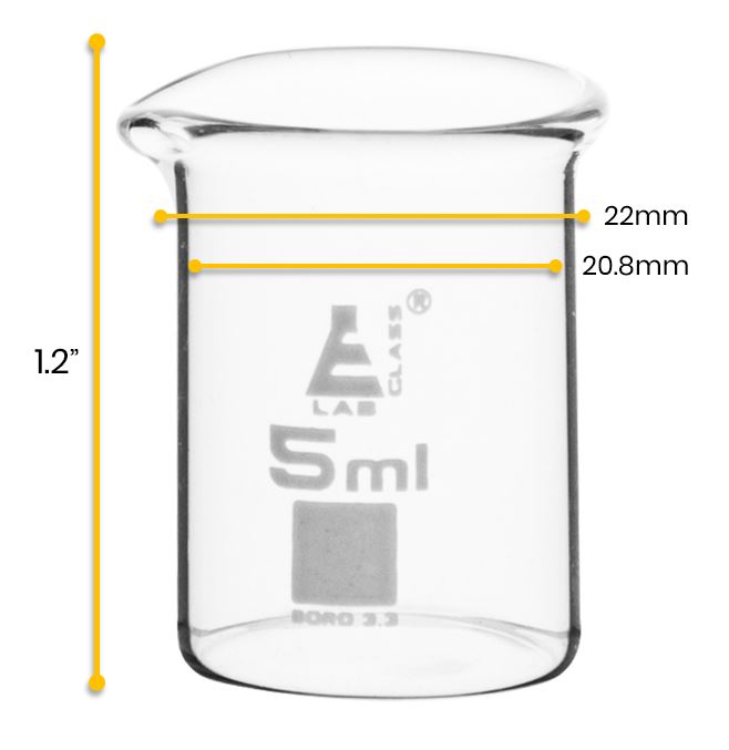 Eisco Labs Low Form Glass Beaker with White Graduations