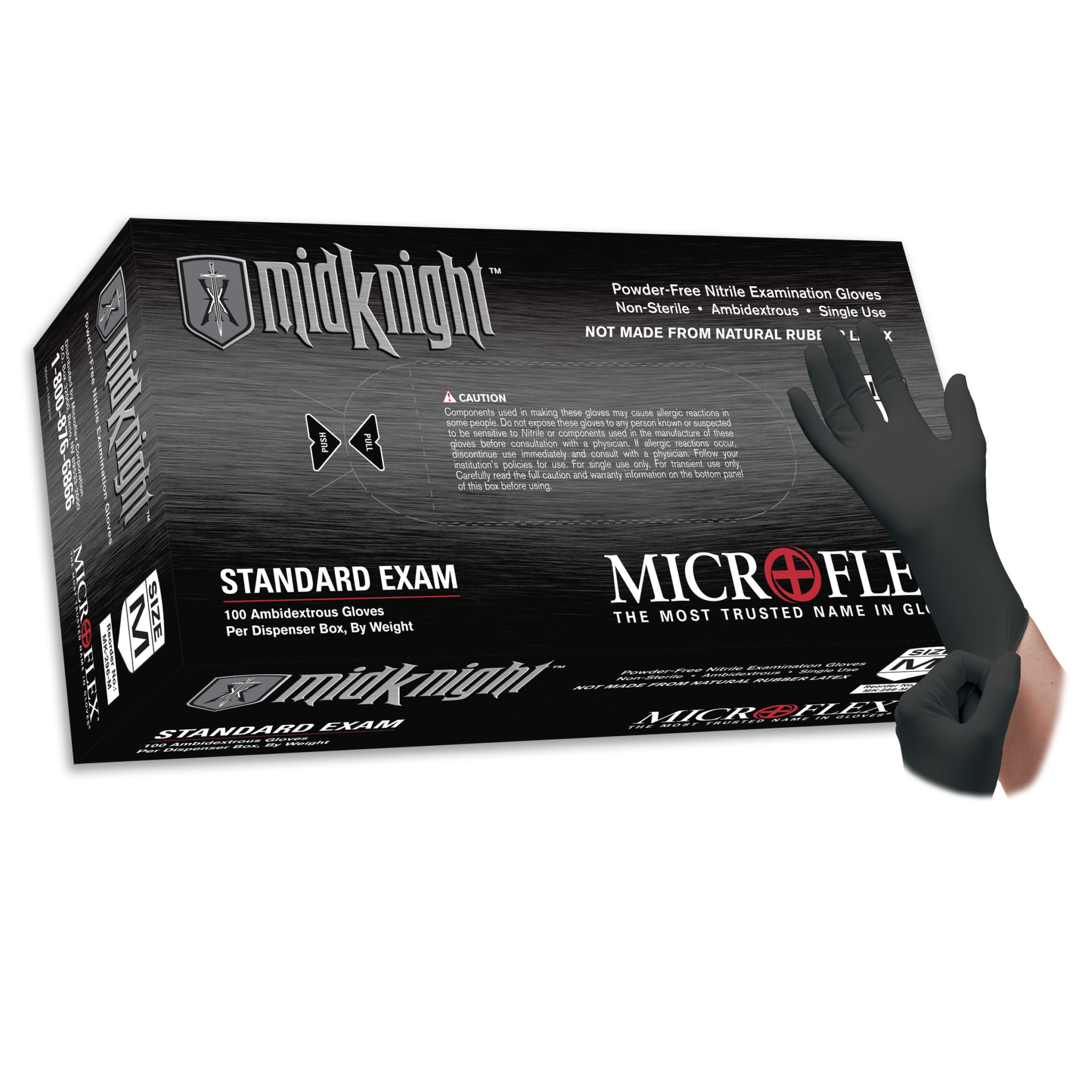 Midknight Black Powder-Free Nitrile Gloves